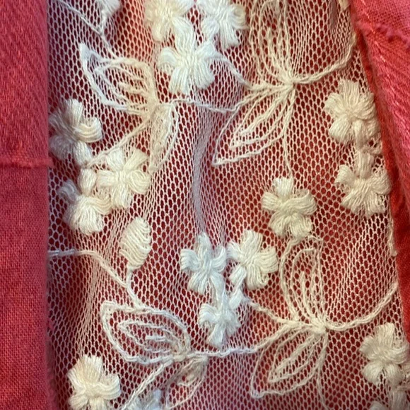 Isabella Sinclair Textured‎ Dot Mixed Fabric Top Size XS Pink Cottagecore - Picture 11 of 13